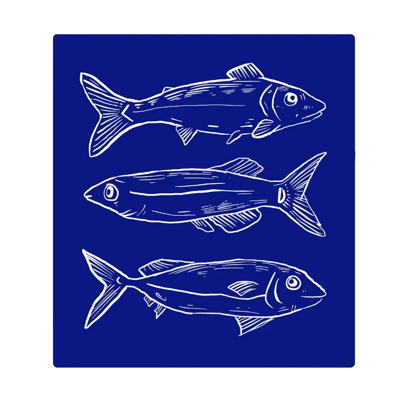 Dark blue fish pattern illustration