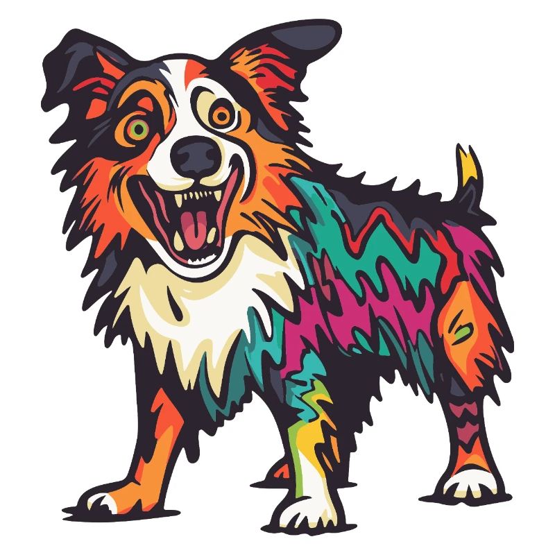 Border Collie Dog Halloween Comic Funny