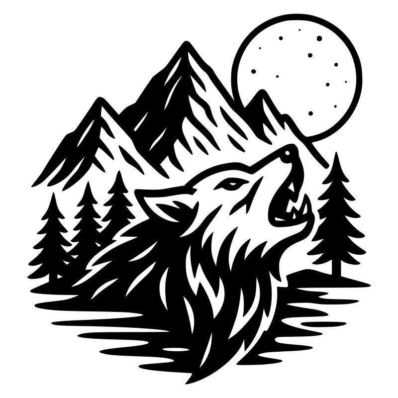 Vollmond Wolf
