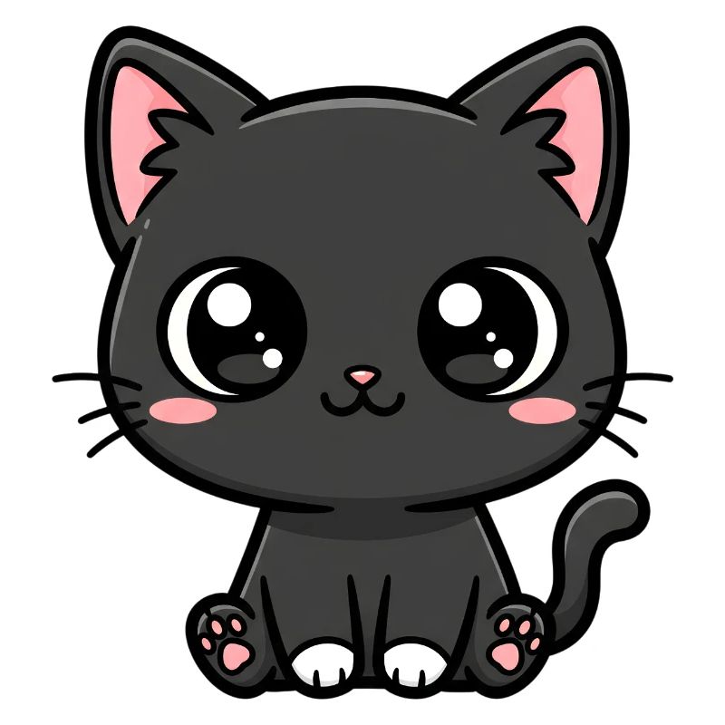 Mitternachtskätzchen-Kawaii-Maskottchen