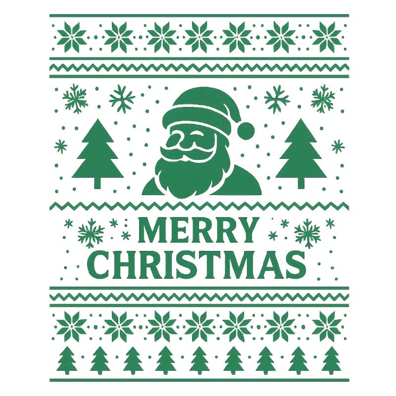 Green Santa Christmas Pattern