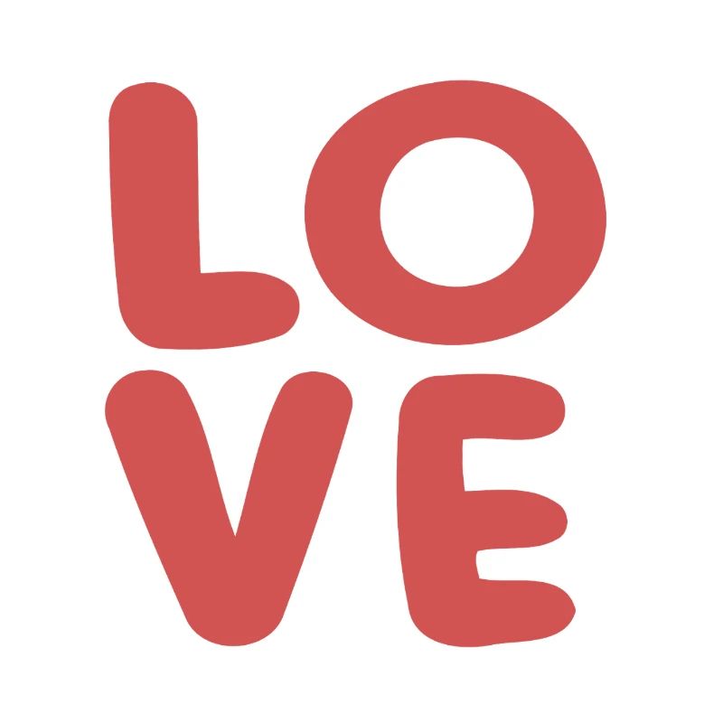 Love Typographie Rouge Doux