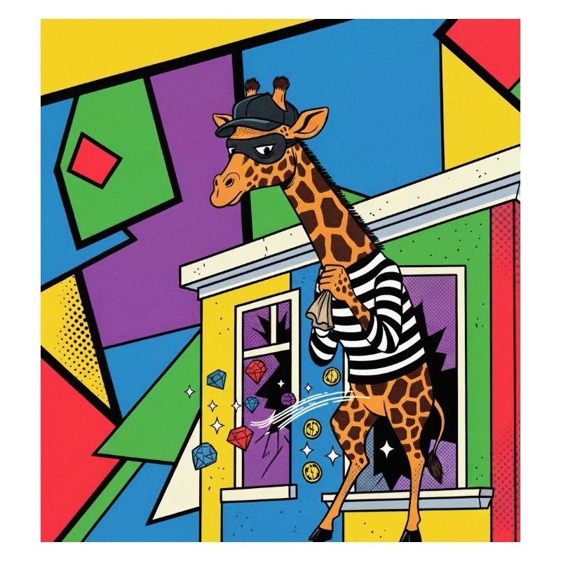 Giraffe Voleuse Pop Art