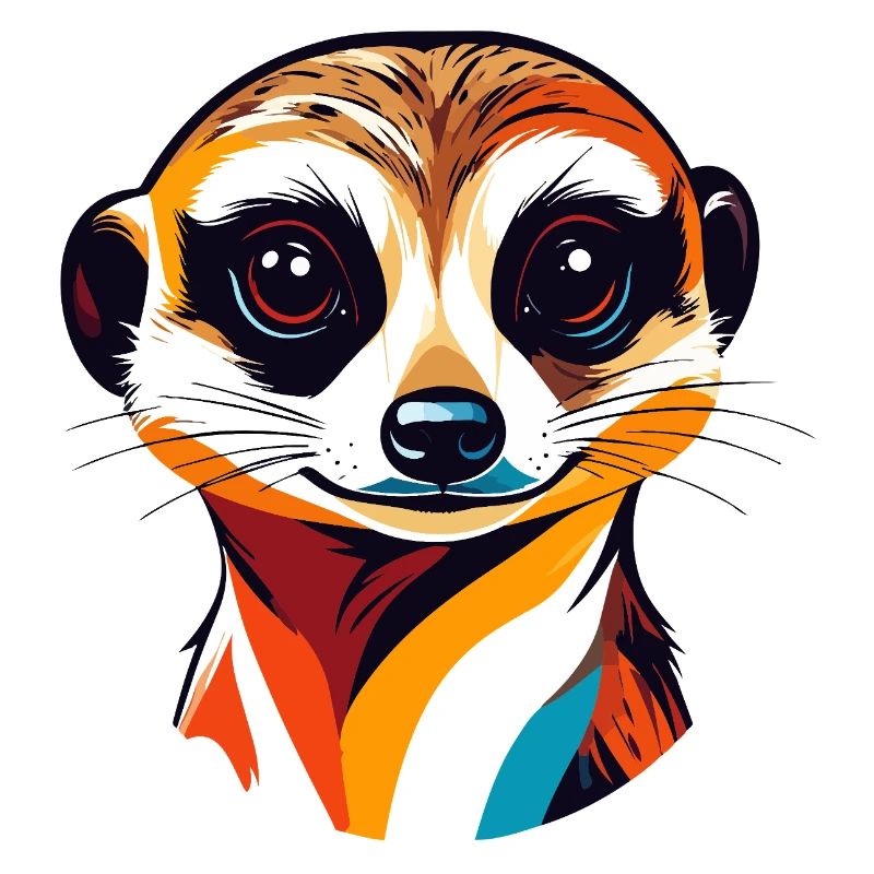 Bunter Erdmännchen Kopf Illustration