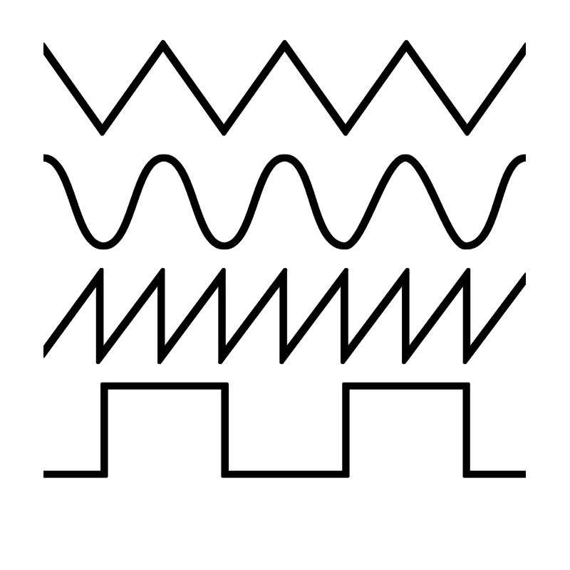 Synthesizer Waveforms (black font) #2