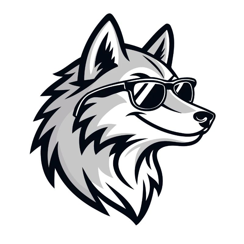 Grafischer Wolf mit Brille