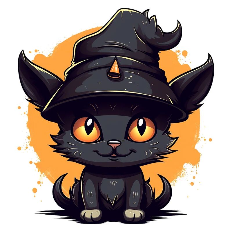 Chat sorcier dans un look d’Halloween - chat