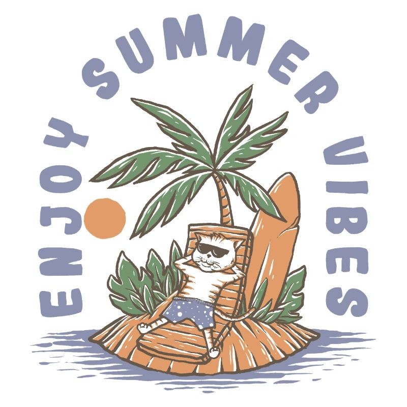 Enjoy Summer Vibes - Cool Cat Beach Chill