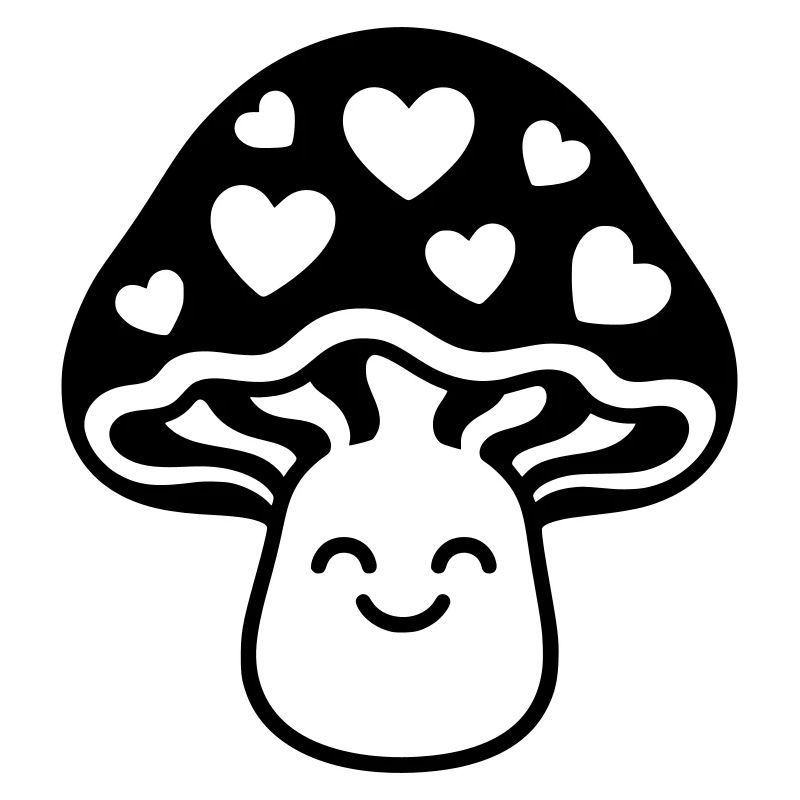 Champignon doux avec cœur et visage