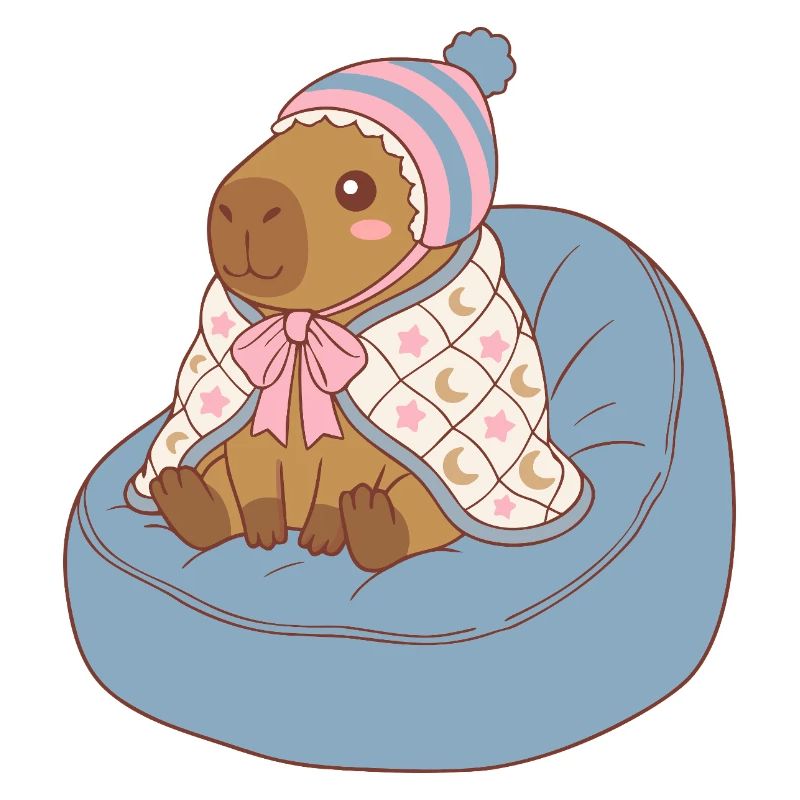 Cuddle Capybara Moonstar-Decke – Kawaii-Design