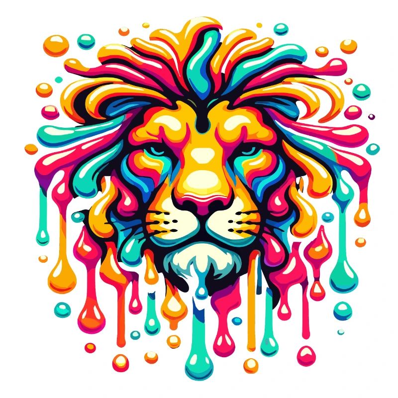 Psychedelischer Löwe mit leuchtenden Farben