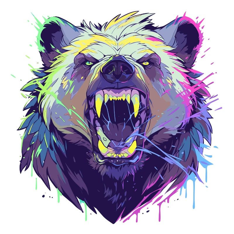 Bunter wütender Bär