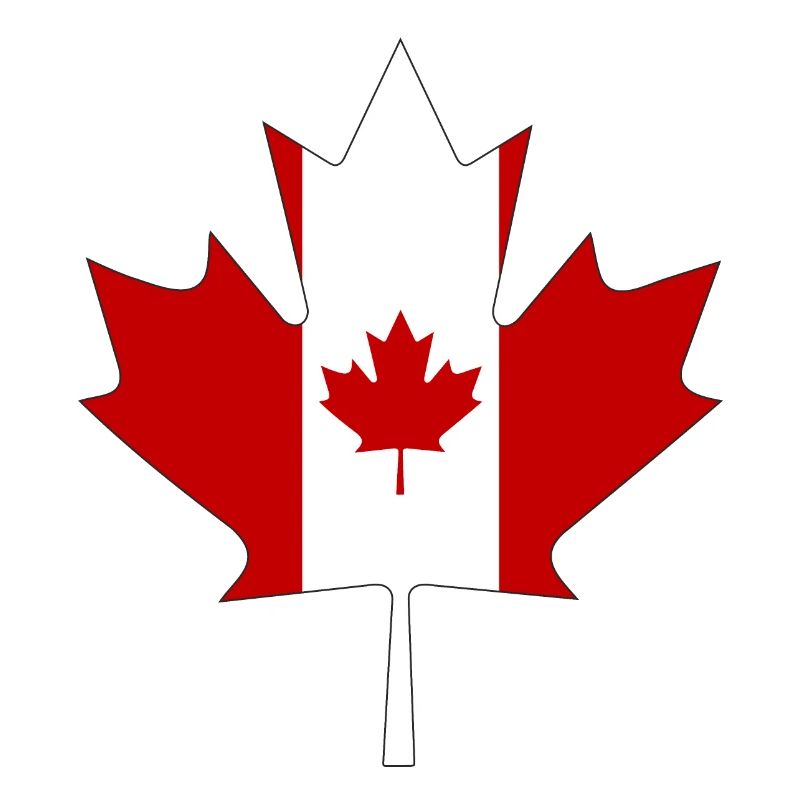 Drapeau du Canada comme feuille d'érable avec cadre noir