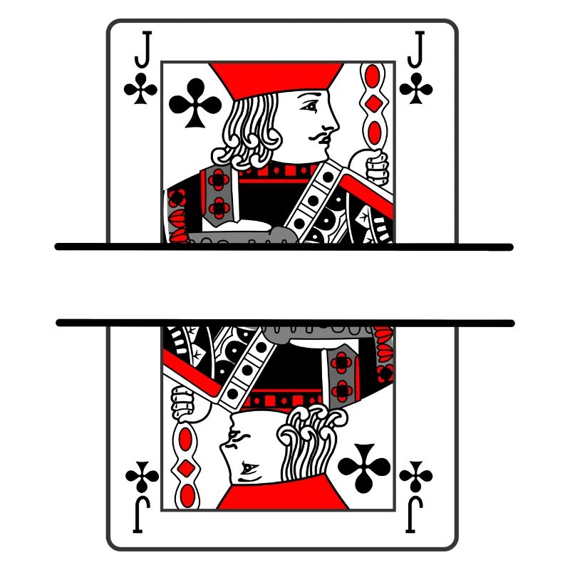 Playing card clover jack with banner space