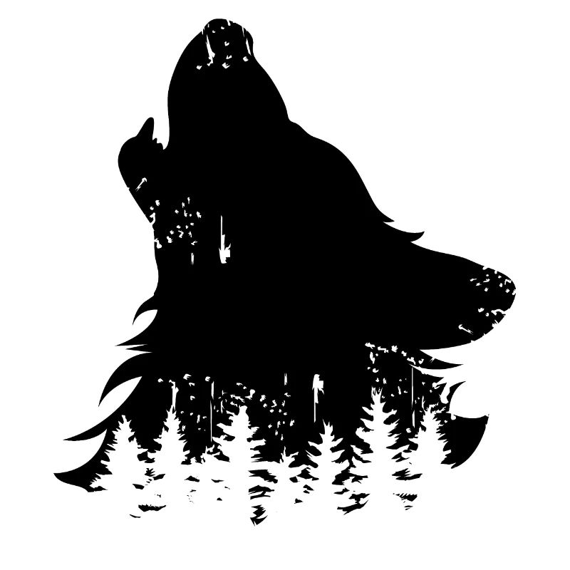 forest wolf howl nature dog tree icon logo icon