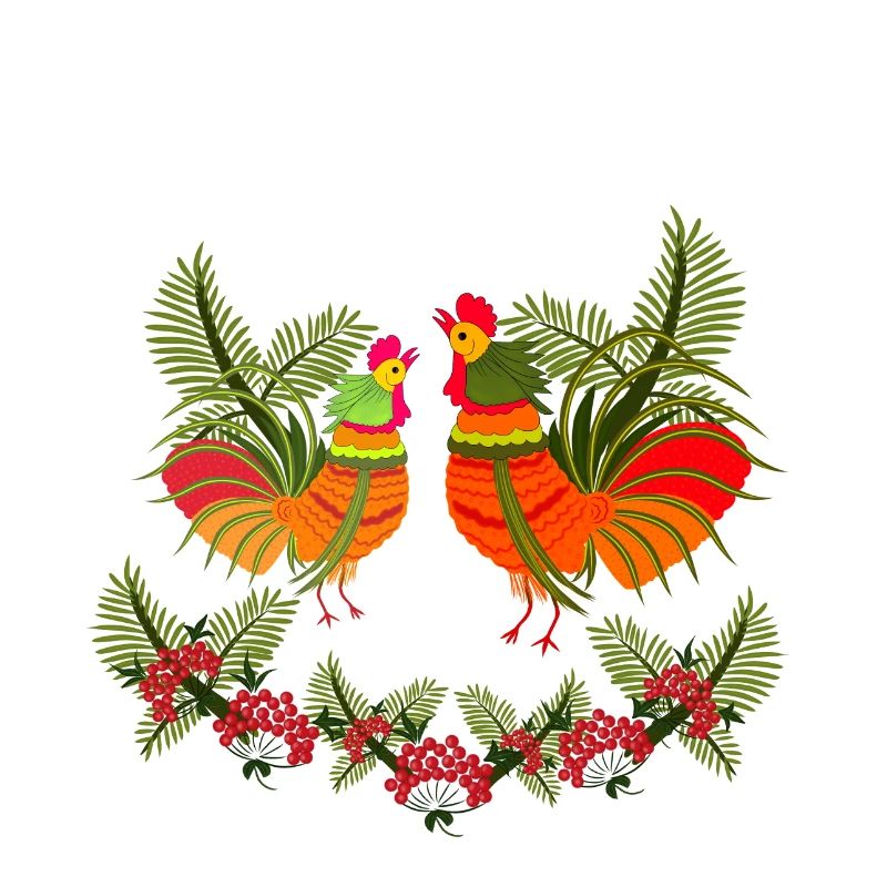 Coq avec poule
