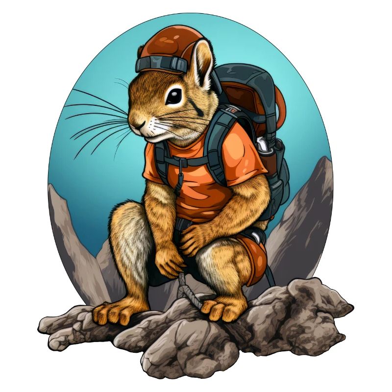 Eichhörnchen Bergsteiger / Wandern Eichhörnchen