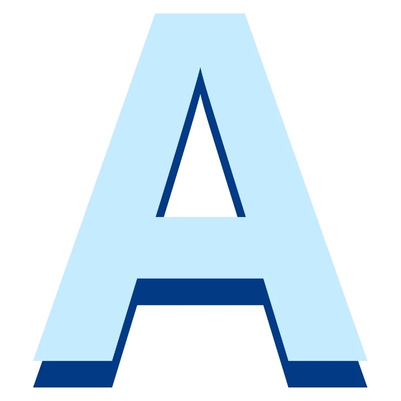 Buchstabe A Blue Pop und Modern