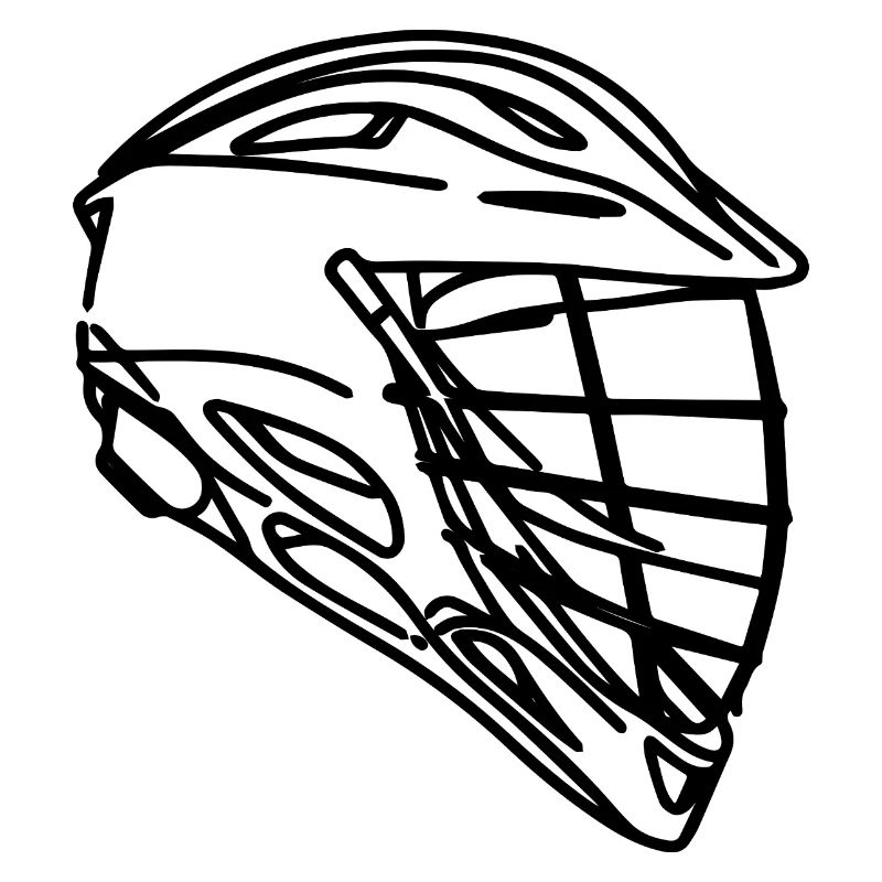 Dessin d’un casque de crosse