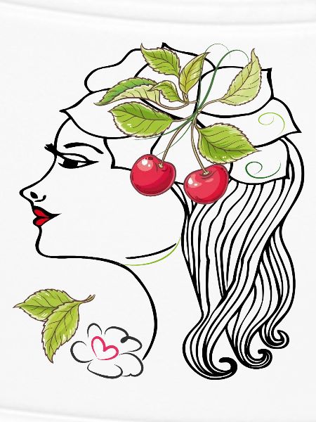 Woman's head with cherries