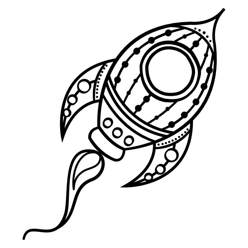 Rocket Ship Doodle Space Travel