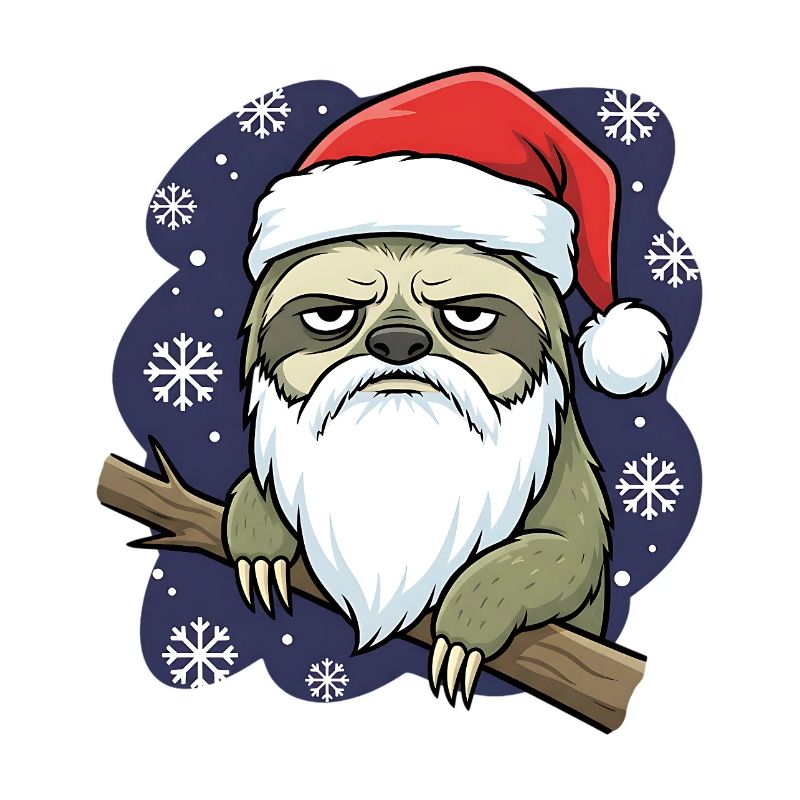 Lustiger Weihnachts Faultier Santa Grumpy