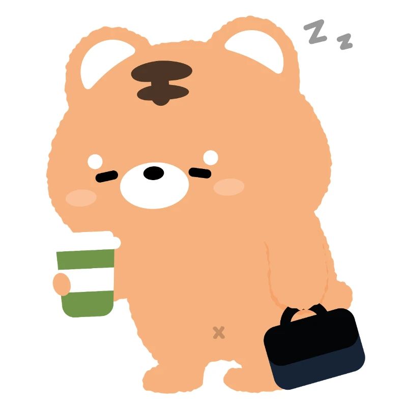 Kawaii Tiger with Coffee Cup
