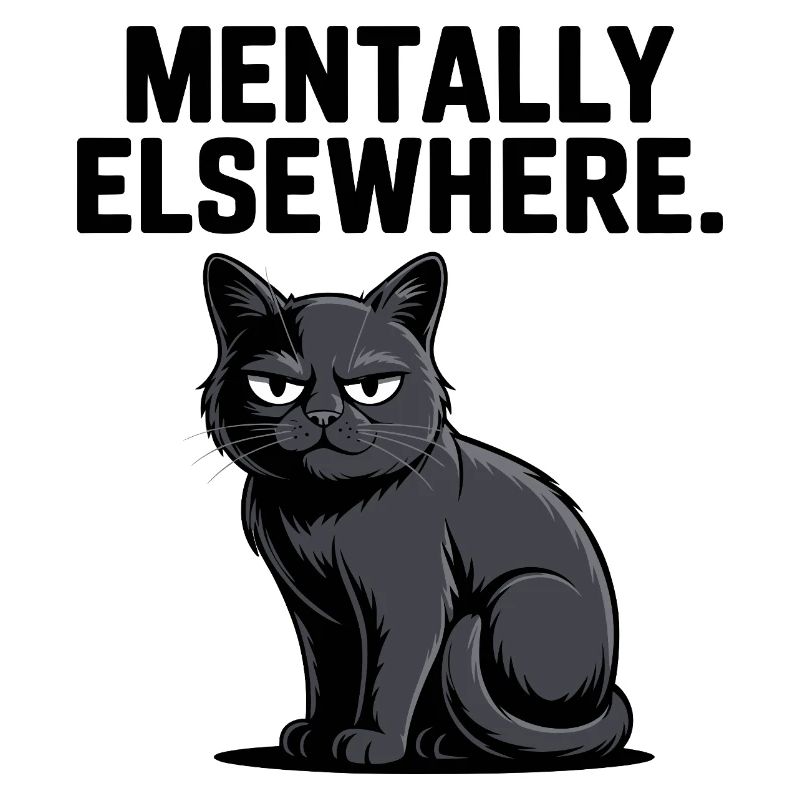 Mentally Elsewhere Cat Tee