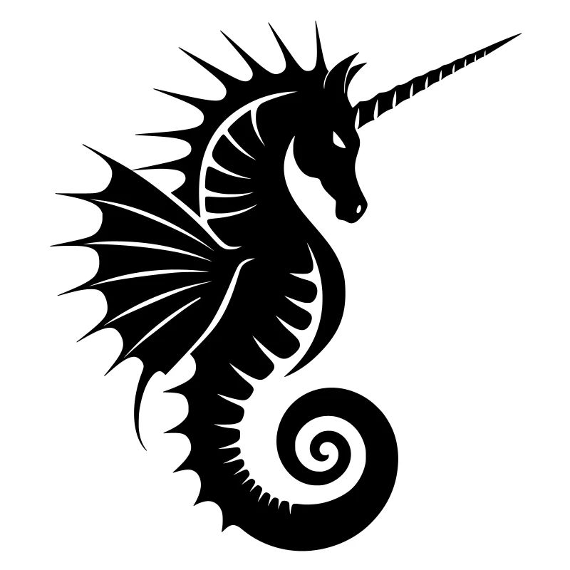 Einhorn-Seepferdchen Silhouette