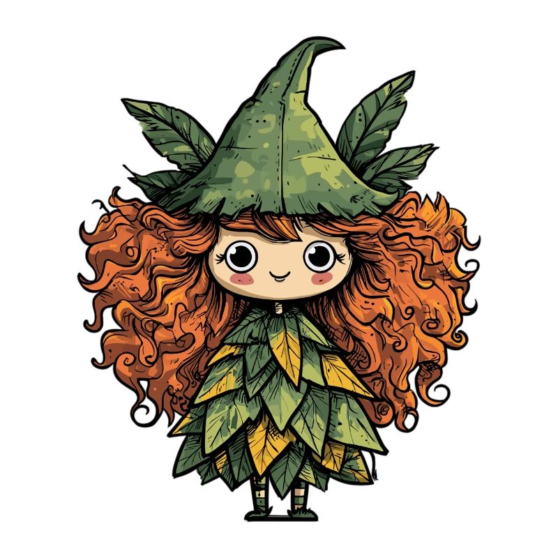 Robe de feuille de fée de la forêt