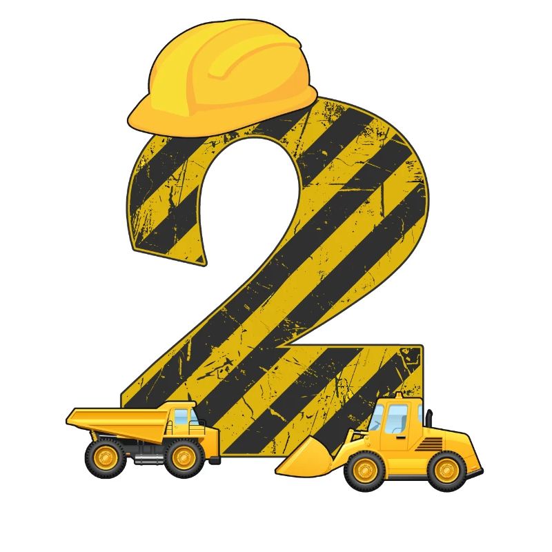 2nd birthday excavator 2 years construction worker gift
