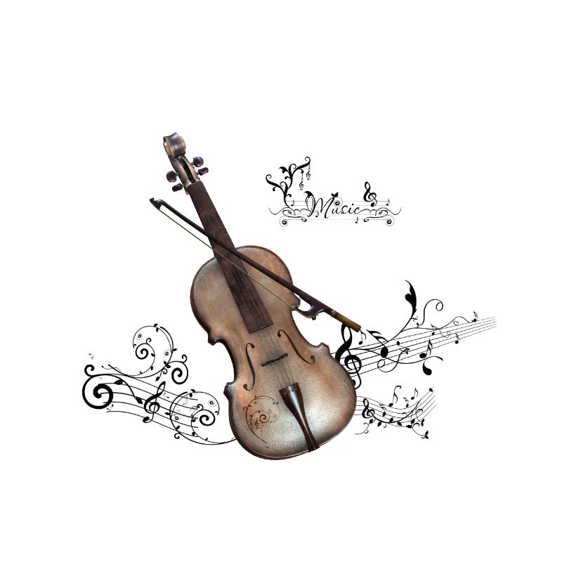Musique, violon à arc de violon