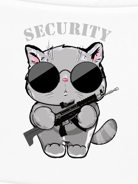 Katzen-Sicherheitsagent mit Waffe