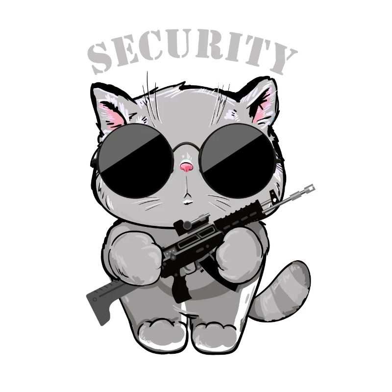Katzen-Sicherheitsagent mit Waffe