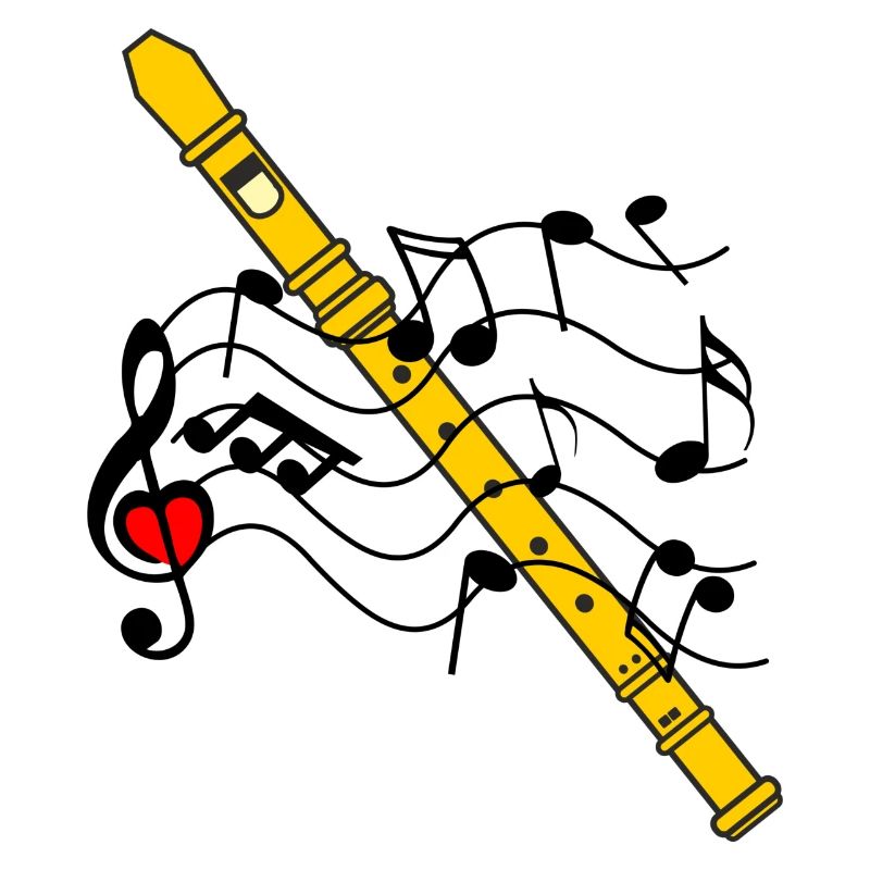 Recorder with musical notes