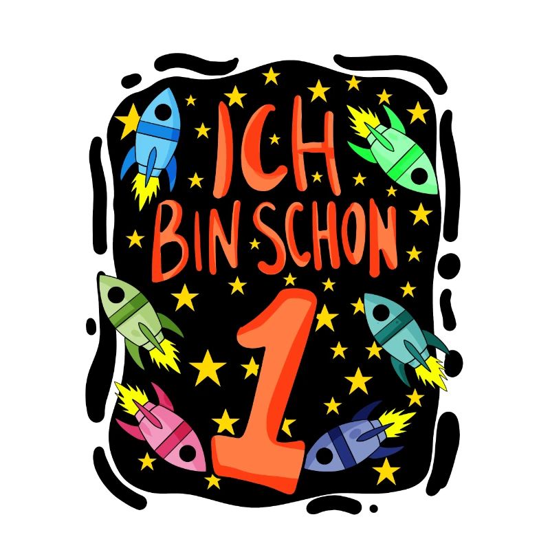 1. Geburtstag Astronaut Rakete Raketen