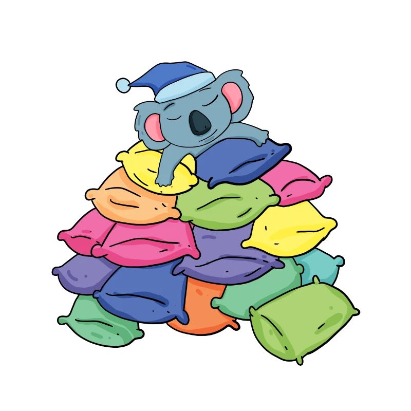 Koala and pillows
