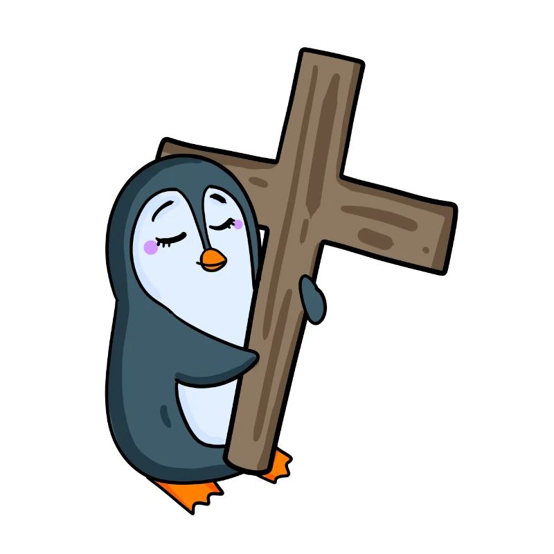 Pingouin avec croix