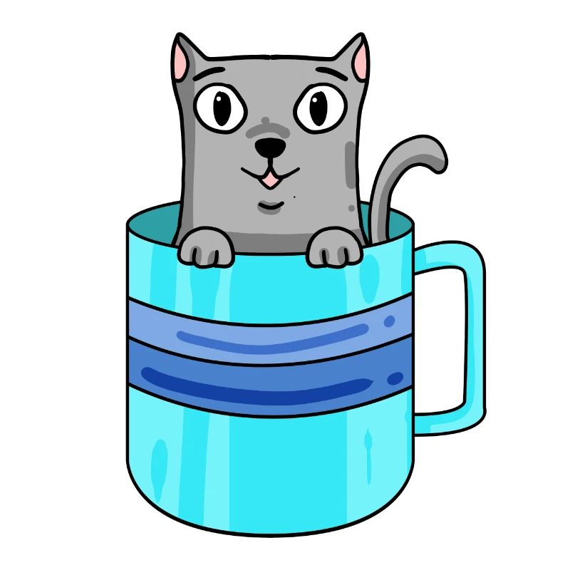 Chat mignon dans une tasse à café