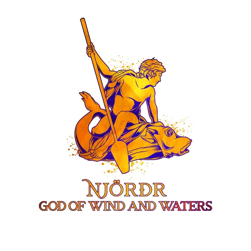 Riding on fish - Viking god Njörd