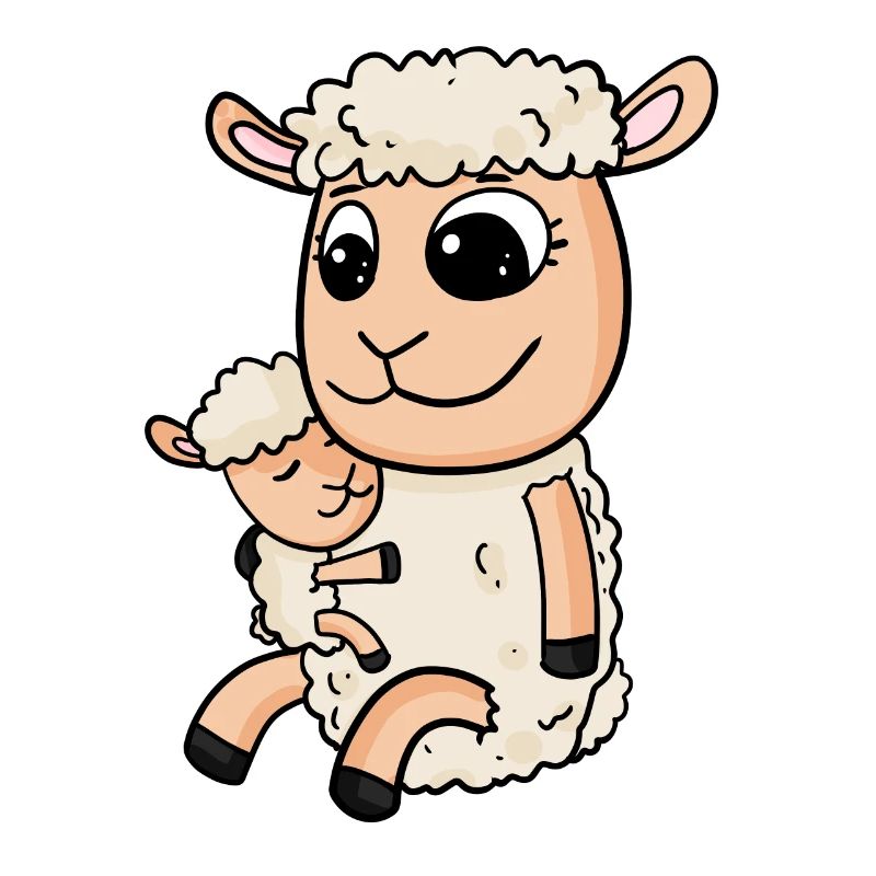 Moutons avec bébé moutons