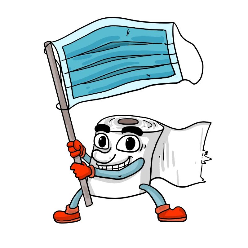 Drapeau de masque de papier toilette