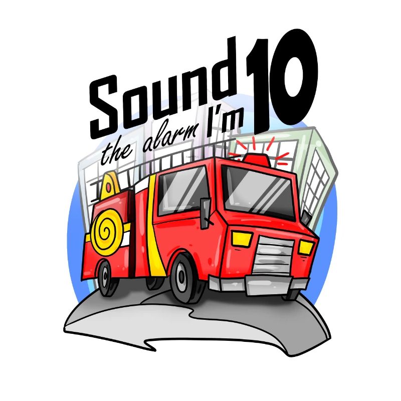10 years old Young fire brigade fire engine car