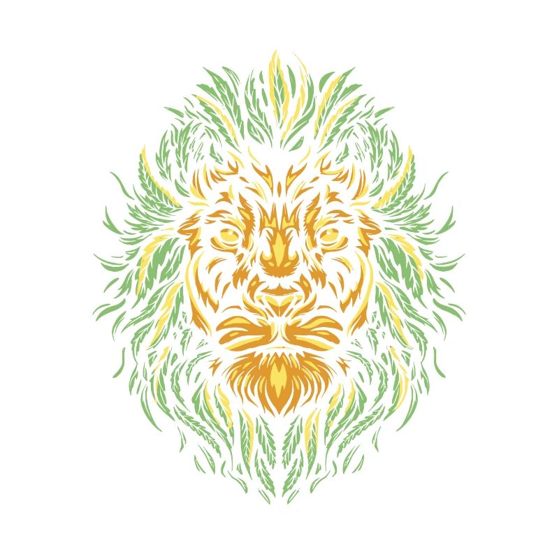 Masque vert feuille lion feuille