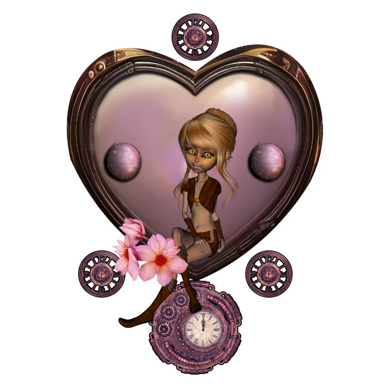 Wunderbares Steampunk-Herz mit Fee