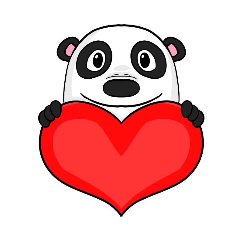 Panda mit Herz - Liebe Romantisch