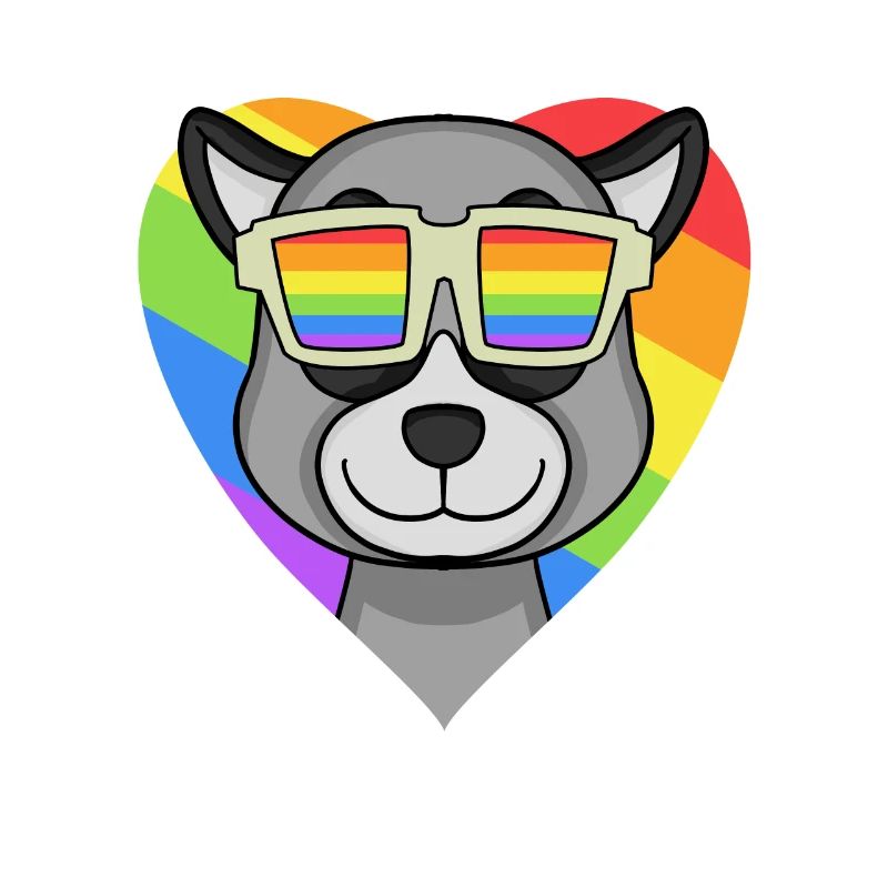 Regenbogen - Lemur mit Brille