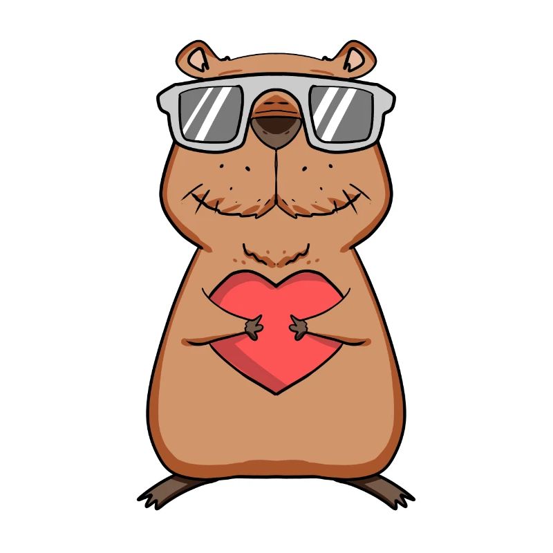 Capybara capybara heart motif