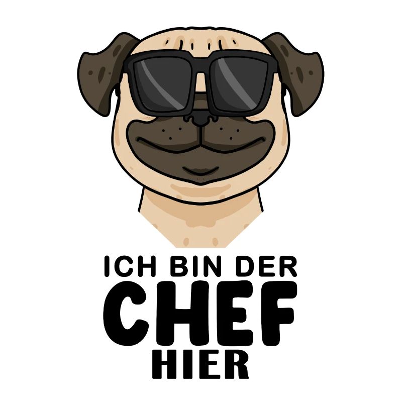 Cooler Hund Mops Chef Spruch