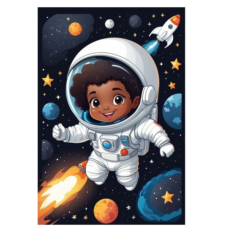 Enfant de l’espace avec combinaison d’astronaute